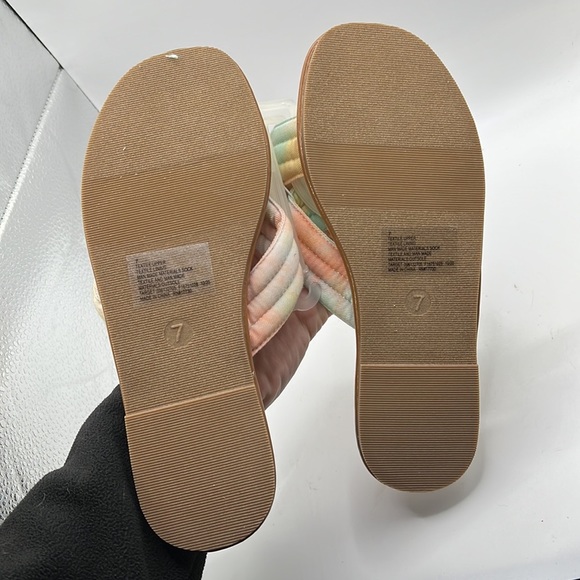 NWT Shade & Shore Slip On Sandals Colorful Tie Dye Rainbow Pink Green Womens 7 - Picture 7 of 12
